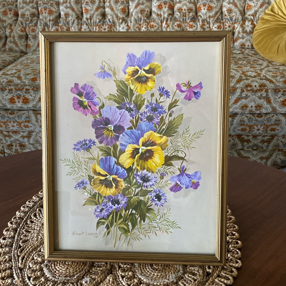 Original 1971 Art Print with Gold Frame